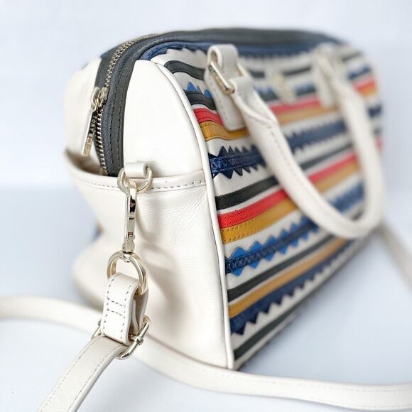 Tory Burch Robinson Zigzag Striped Bag And Wallet - Picture 2 of 8